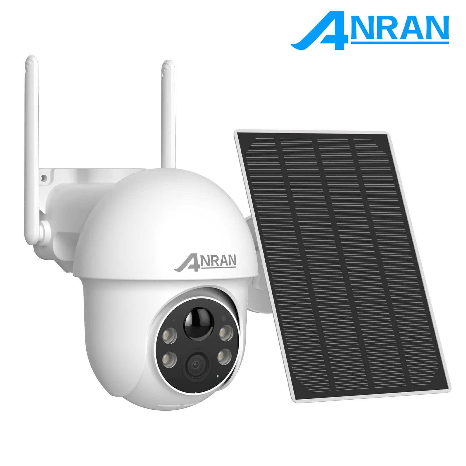 ANRAN 3MP WiFi Solar Battery Camera 355° Rotation Security Surveillance Camera Outdoor Wireless Humanoid Detection Siren Alarm