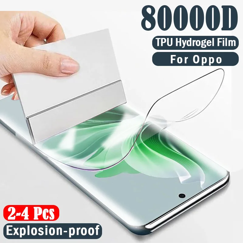 

2-4Pcs HD Curved Hydrogel Film For Oppo Reno 12 11 Pro Screen Protectors For Oppo Reno 3 4 5 6 8T 9 10 F27 Pro Plus hyaline Film