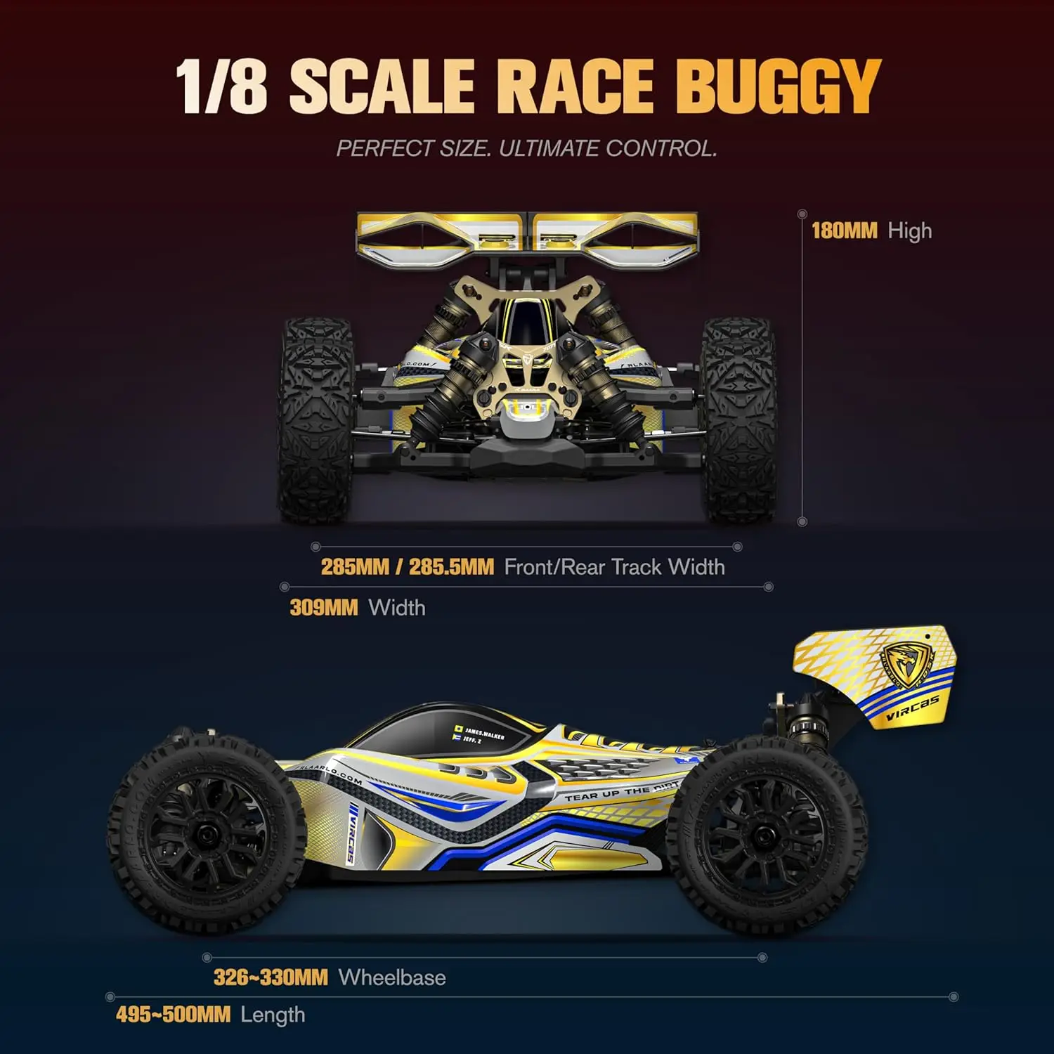 Dragon Knight 1/8 Electric Brushless RC Car 80km/h 4X4 RTR Off-Road Buggy for Adults Competition Grade Hobby Racing