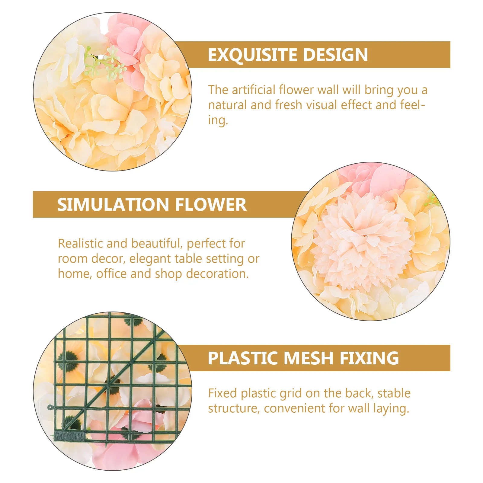 

Artificial Rose Flower Wall Lifelike Decorative Wall Mat For Wedding Decoration Indoor Home Office Shop Interior Decor Photo