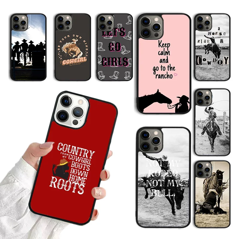 Rider Rodeo Cowgirl Phone Case For iPhone 15 16 SE2020 11 12 13 14 Pro Max Mini Cover For iPhone Max 6 7 8 Plus coque Fundas