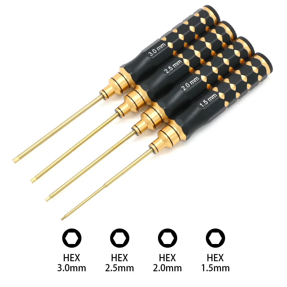 4pcs 1.5mm 2.0mm 2.5mm 3.0mm Hex Screw Driver Screwdriver Set Hexagon Tool Kit For FPV Drone Heli Airplanes Cars Boat RC Parts