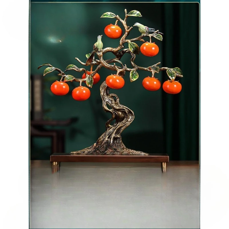 Persimmon Ruyi persimmon brass ornament home living room fortune tree
