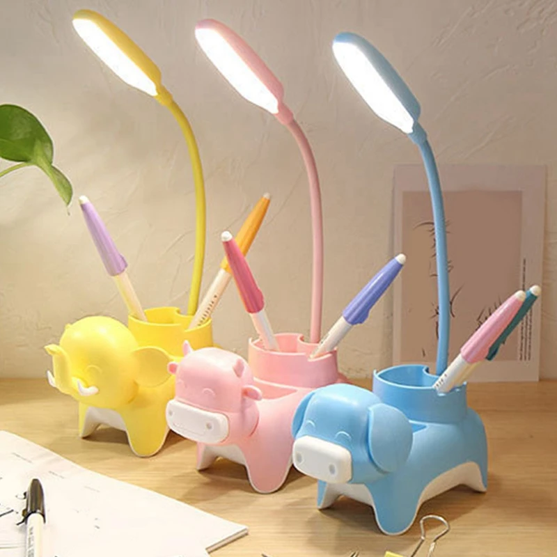 3 Modes LED Rechargeable Table Lamp Phone Pen Holder Cute Lamp USB Charging Bedroom Bedside Lamp Lampu Belajar