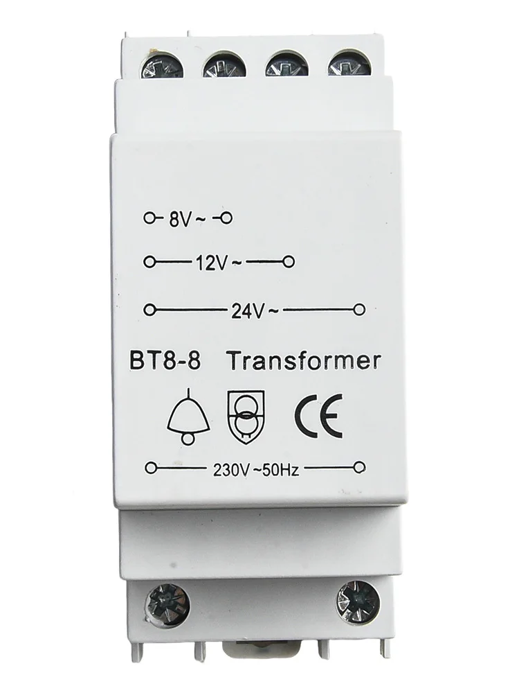Doorbell Transformer BT8-8 with 230V Input and Selectable 8V 12V 24V Output Suitable for Wired Doorbell and Chime