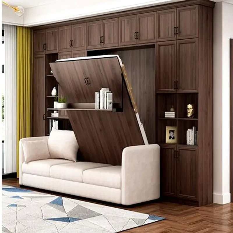 Invisible bed sofa integrated wall bed space saving Murphy  invisible bed wardrobe integrated electric sofa invisible