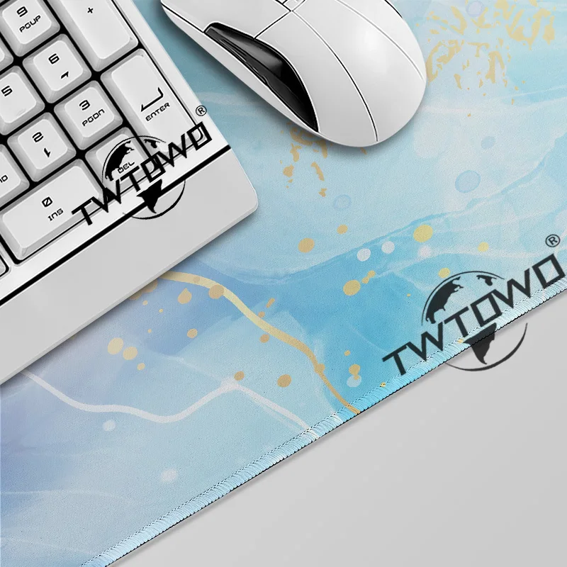 Mouse Pad Blue Liquid Watercolor Marble printon demand Mousepad XXL Mechanical Keyboard Pad Natural Rubber Carpet Non-Slip