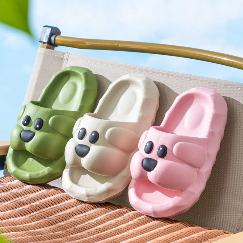 Children\'s slippers cute cartoon dog slippers indoor shower outdoor swimming pool anti slip lightweight parent-child shoes