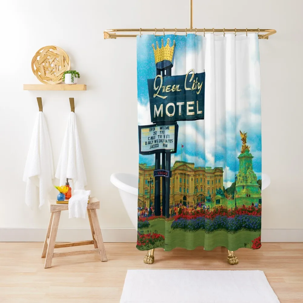 

Queen City Palace Motel Shower Curtain For Bathroom Shower Bathroom Deco Curtain