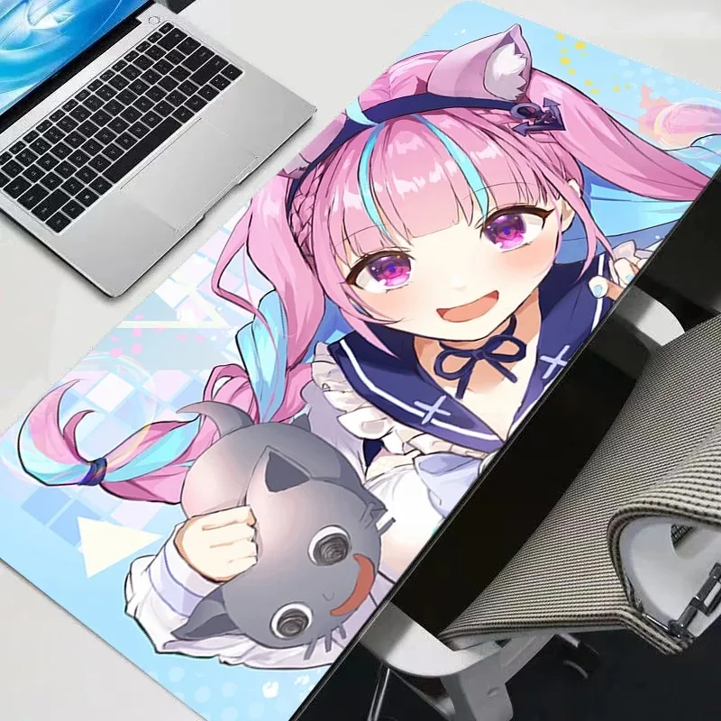 

Desk Mat Hololive Minato Aqua Gamer Mousepads Pc Mouse Pad Office Desk Pads Large Mousepad Non-slip Mouse Mats for Computer XXL
