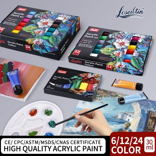 Imagen 2 del producto Pintura acrílica de 30ml para pintura de pared, materiales de pintura para estudiantes de arte impermeables y resistentes al sol, grafiti textil DIY