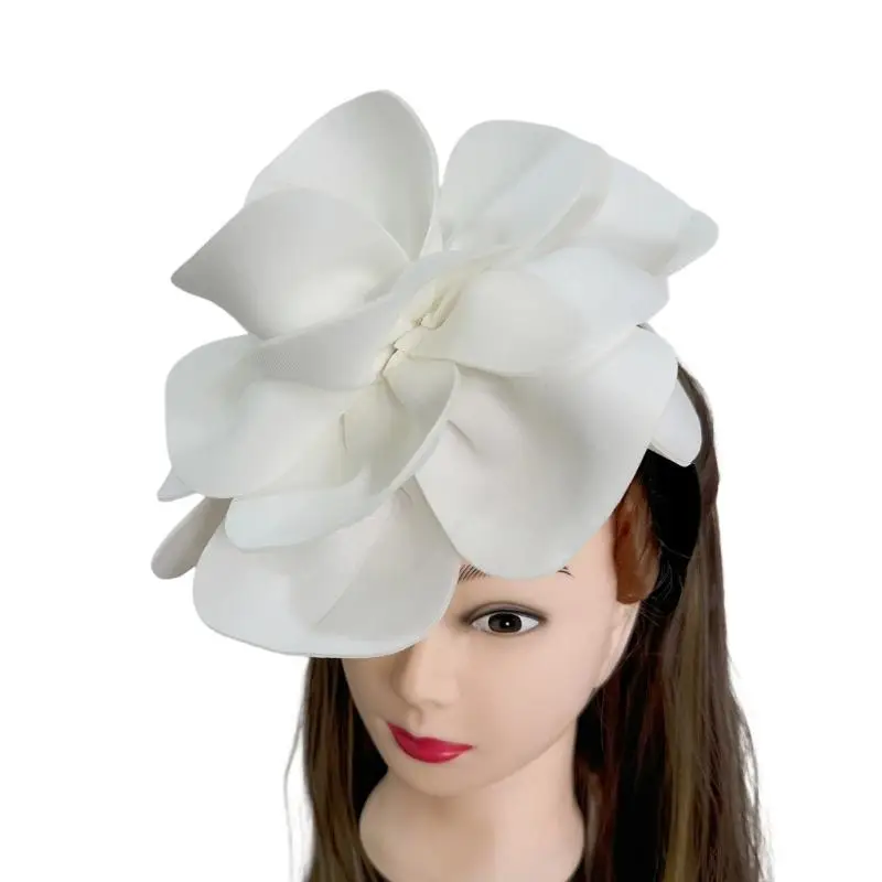 652F ودية النسيج أكاليل من الزهور المرأة حفلة إكسسوارات الشعر المتضخم زهر تصميم صورة تبادل لاطلاق النار الدعامة قابلة لإعادة #4