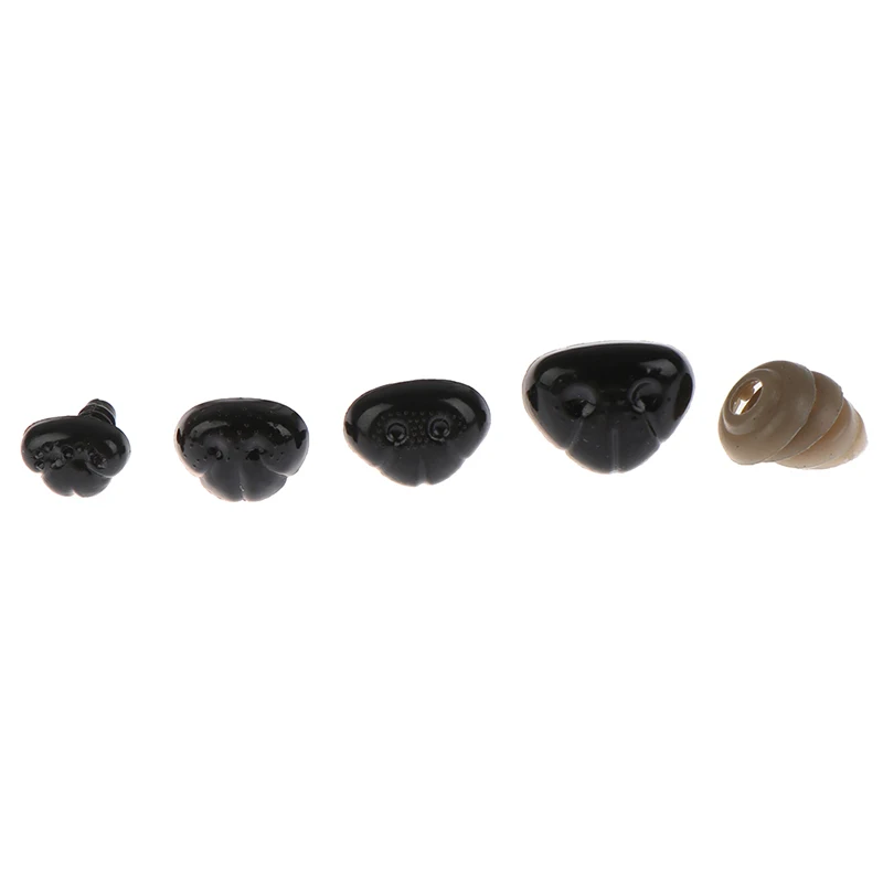 10Pcs DIY Black Oval Nose Eyes Craft For Bear Dog Fox Stuffed Toys Ellipse Oblong Doll Safety Snap Animal With Plug Washers