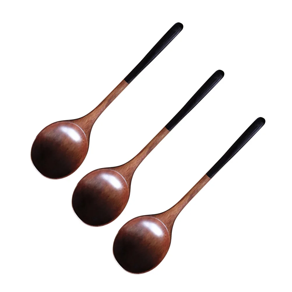 

3 Pcs Spoon Eco-friendly Kitchen Soup Spoon Utensil Soup Food Serving Scoop Sturdy Handle Porridge Stews Mixing