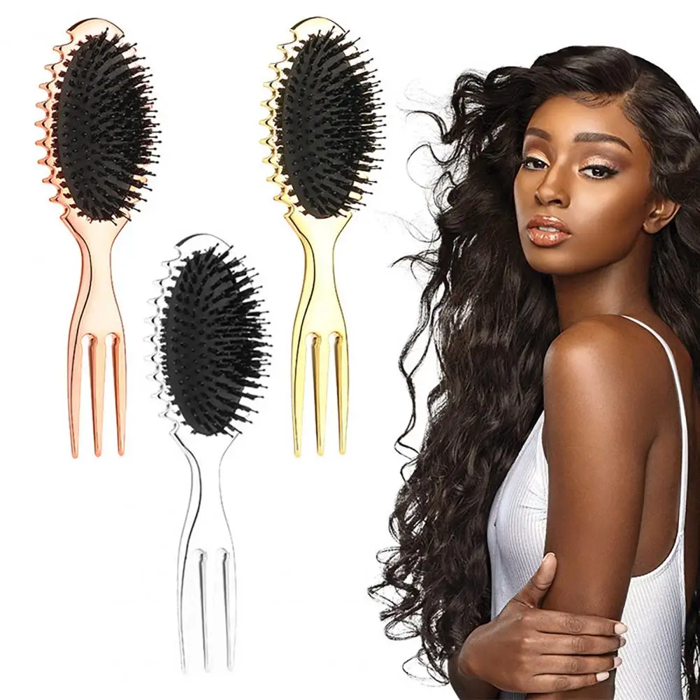 3-in-1 Curly Hair Brush - Gentle Detangling Styling Comb For Wet Or Dry Curls Reduces Pulling Separation Ideal For Women