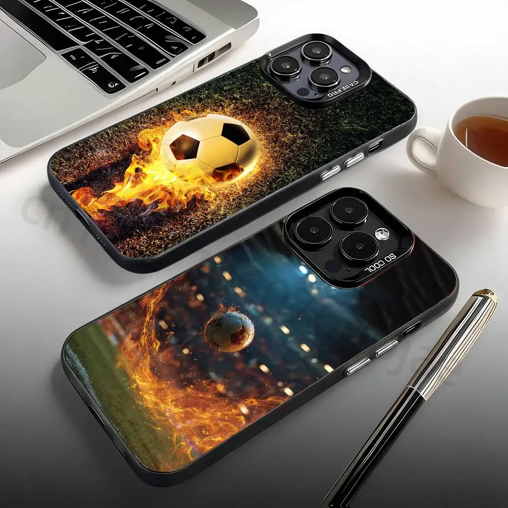 

Fire Soccer ball Phone Case For iPhone 17,16,15,14,13,12,11,Pro,Max,Plus,Mini, Anti Fall Matte Hard Bumper