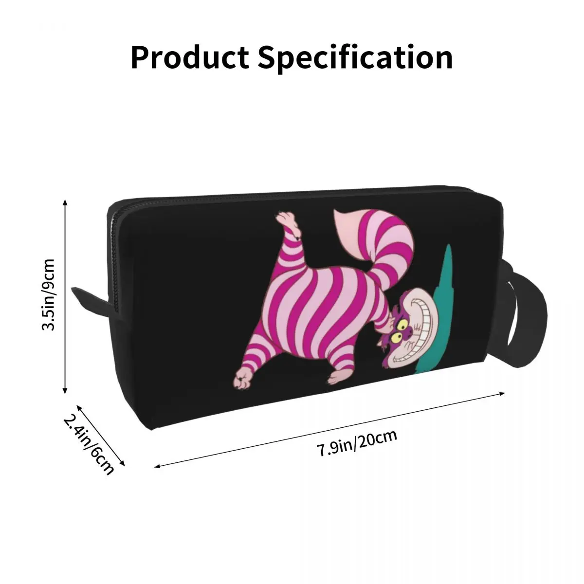 Custom Travel Cheshire Cat Animation Toiletry Bag Portable Alice In Wonderland Makeup Women Beauty Storage Dopp Kit Case