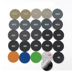 Papel de lija de 100 piezas, discos de lijado de 1 pulgada y 25MM, carburo de silicio, grano 60-10000, gancho y bucle para pulir y esmerilar
