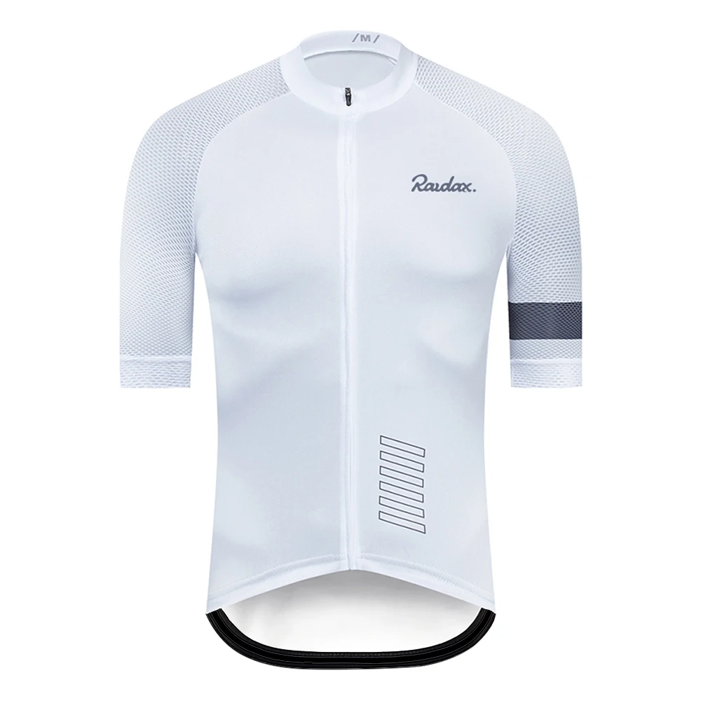 Raudax Men's Classic Black Cycling Jersey Short Sleeve Racing Top Summer Bike Wear Comfortable Breathable Cyclist Shirt