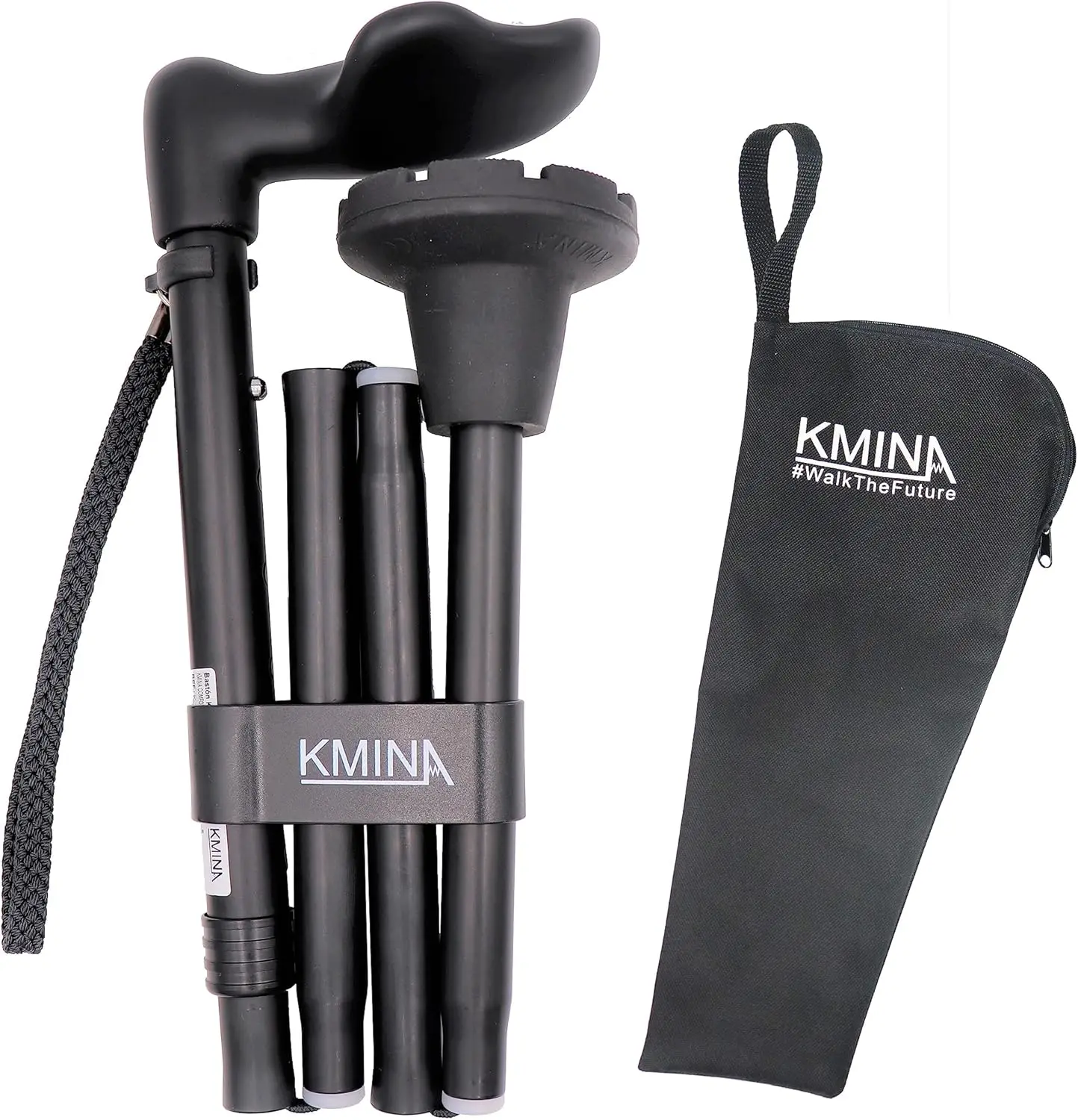 

Ergonomic Walking Cane for Women and Men, Adjustable Height, Foldable Lightweight with Anti-Slip Grip