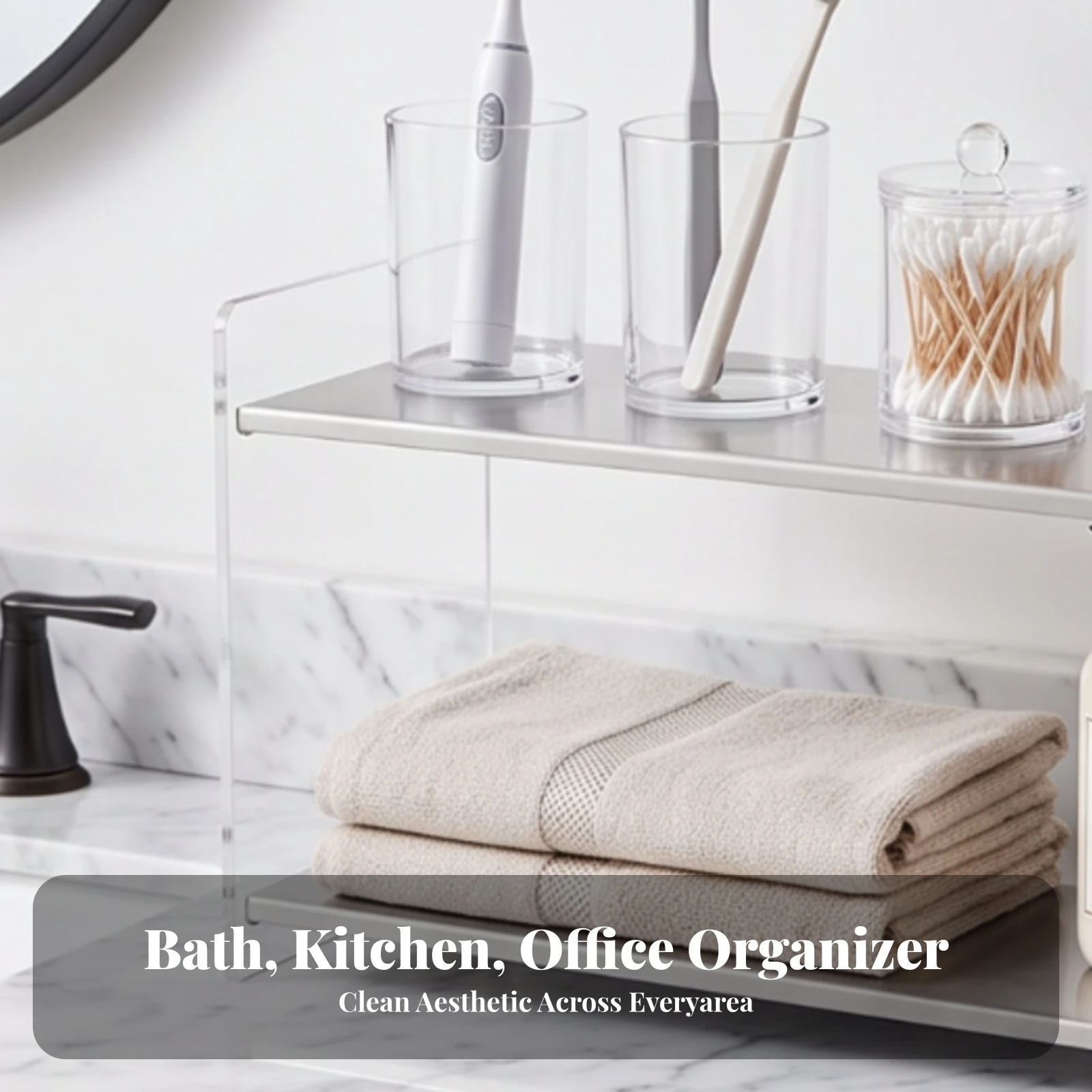 Desktop Storage Rack Smudge-resistantResistant Tabletop Storage Rack Tabletop Shelf with Acrylic Panels Compact Organizer