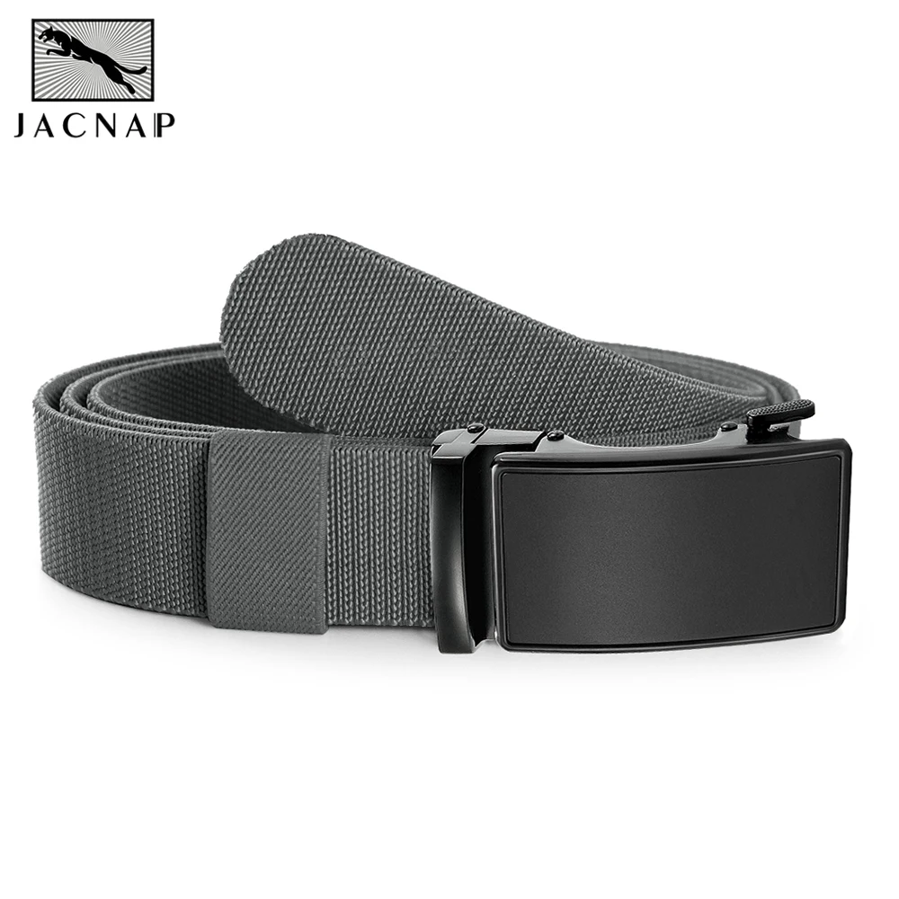 

JACNAIP Спортивный эластичный ремень для гольфа, тактический ремень с металлической автоматической пряжкой, прочный эластичный нейлоновый мужской военный ремень, ремни большого размера