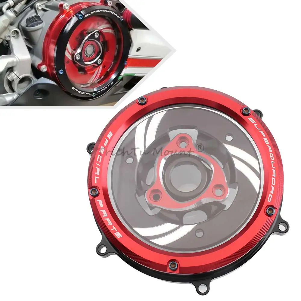 

Motorcycle Clutch Transparent Engine Side Protection Cover Refitted Aluminum For Ducati Panigale 959 1199 1299 959/959 Corse