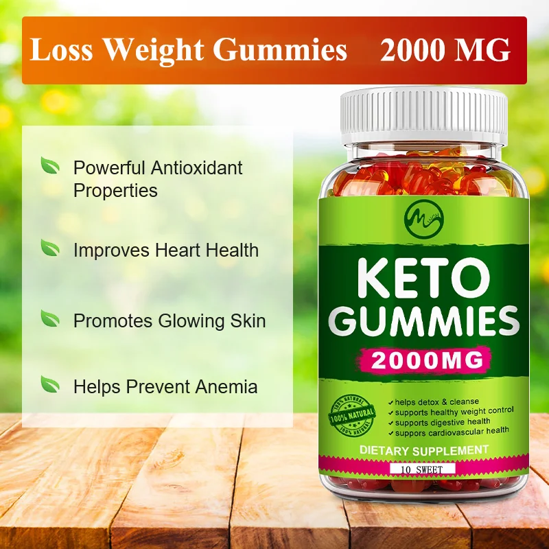 MUTSWEET Keto Gummies Ketone Fat Burner 2000Mg Green Apple Cider Vinegar Bear Sweets Weight Loss For Adults Improve Immune