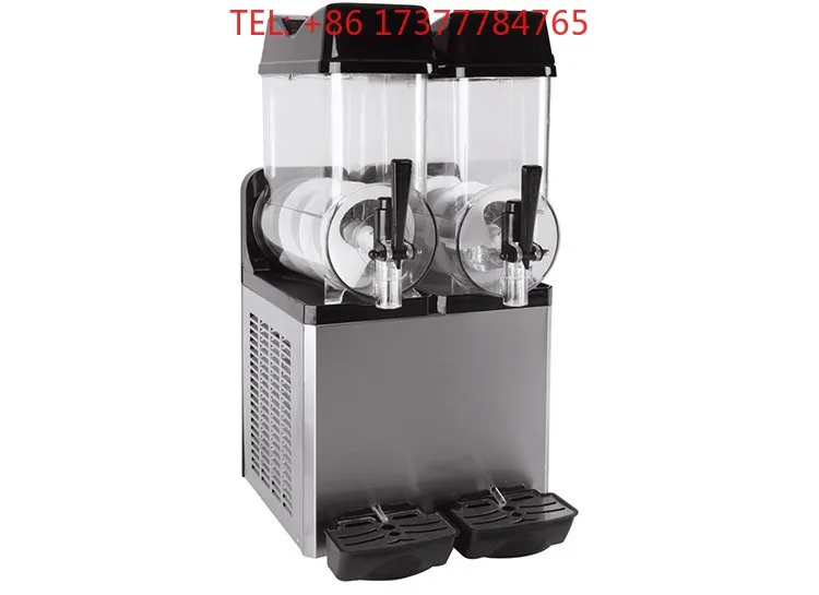 Commercial Industrial 12Lx2 Slush Machine Juicer Two Tanks Frozen Drink Ice Cream Powder Snow Dispenser  Low Noise