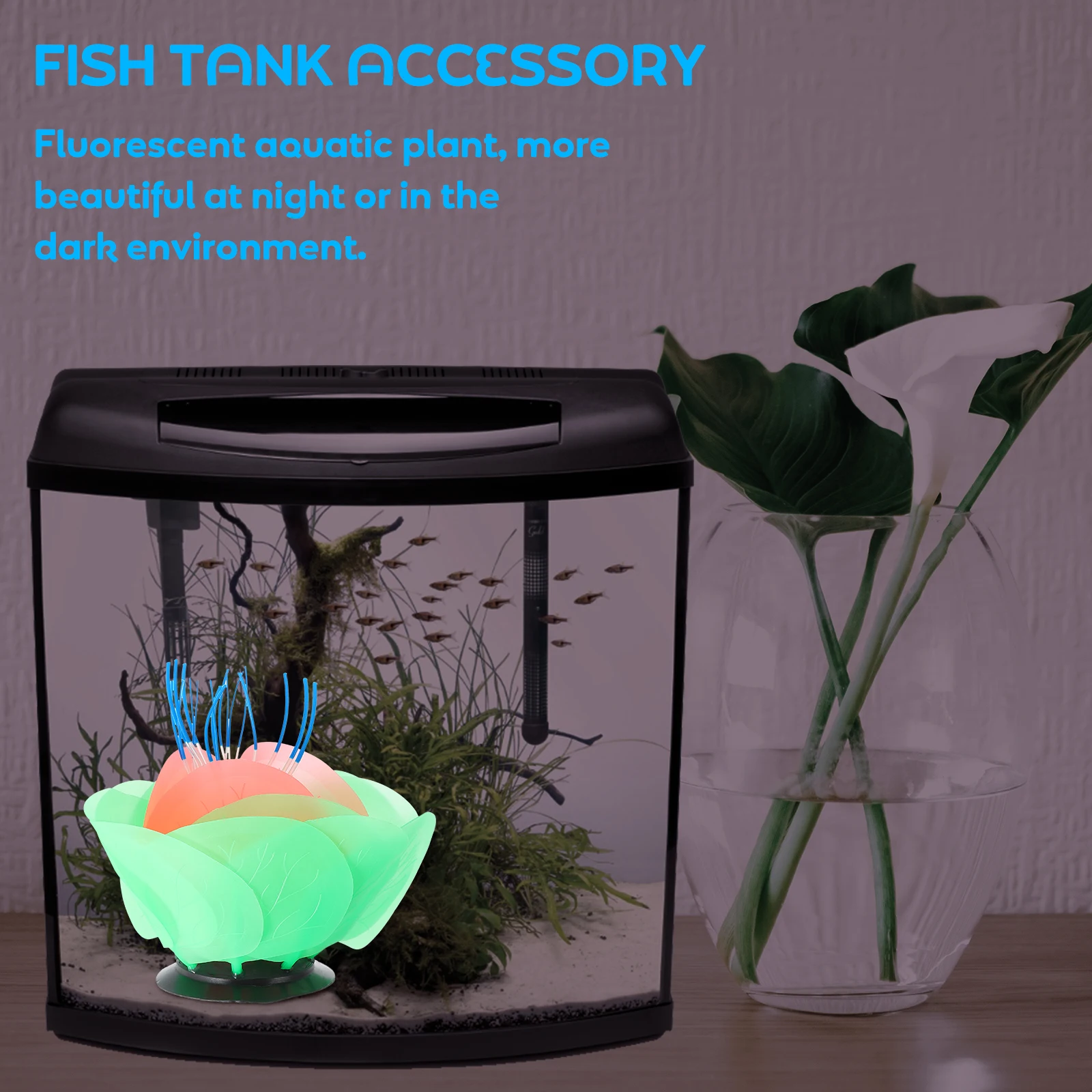 

Decorative Artificial Water Lily Craft Colorful Aquarium Plant Fish Tank Decoration Supplies Fish Tank Landscaping Lifelike