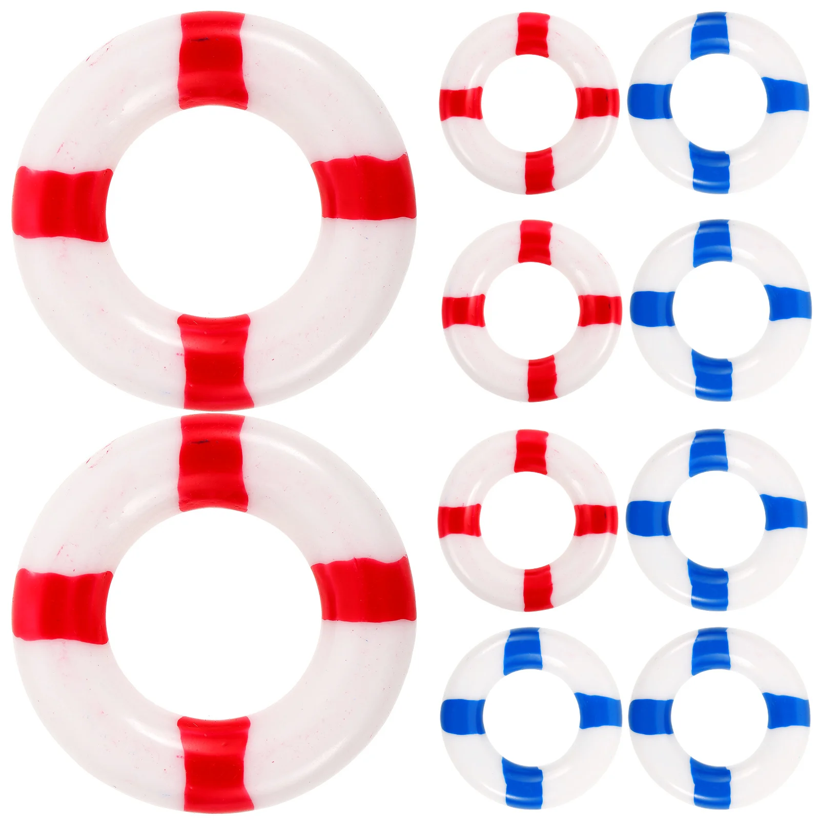 10 pièces d'anneaux flottants décoratifs pour restaurant, magasin, centre commercial, mur, fenêtre, style marin, fête, ambiance festive, rouge