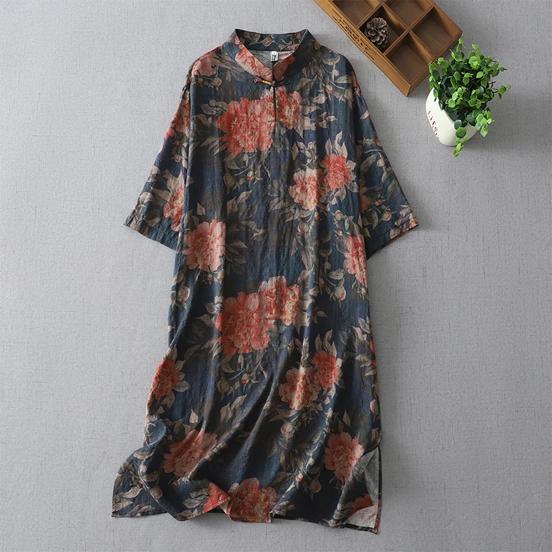 

Новая летняя одежда Sle Mommy с цветочным принтом ort Sve, свободная посадка для похудения, закрывающая живот, длиной миди, irt для женщин