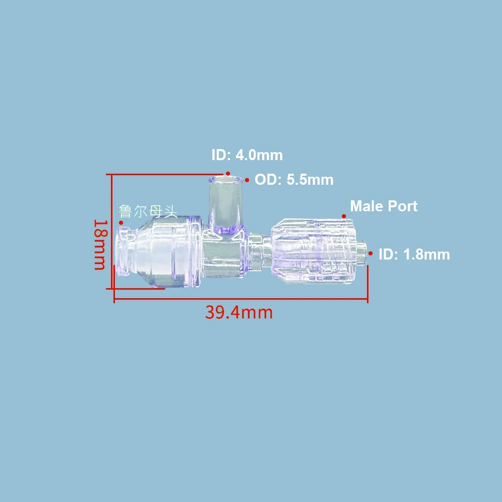 10PCS Three-Way Needleless Valves Medical Plastic Non-Sterile Connector for Healthcare