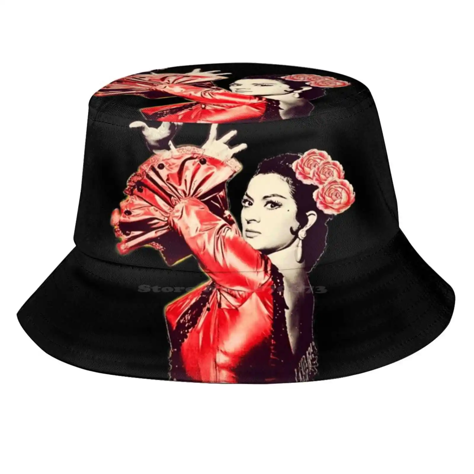 Lola Flowers Black Background Sun Cap Fisherman Hat Bucket Hats Lola Flores Couplet The Pharaoh Spanish Song Typical Spanish