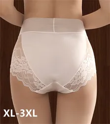 Ropa interior femenina Light luxury satin lenceria lace plus size lingerie sexy goddess underwear extended crotch panties women