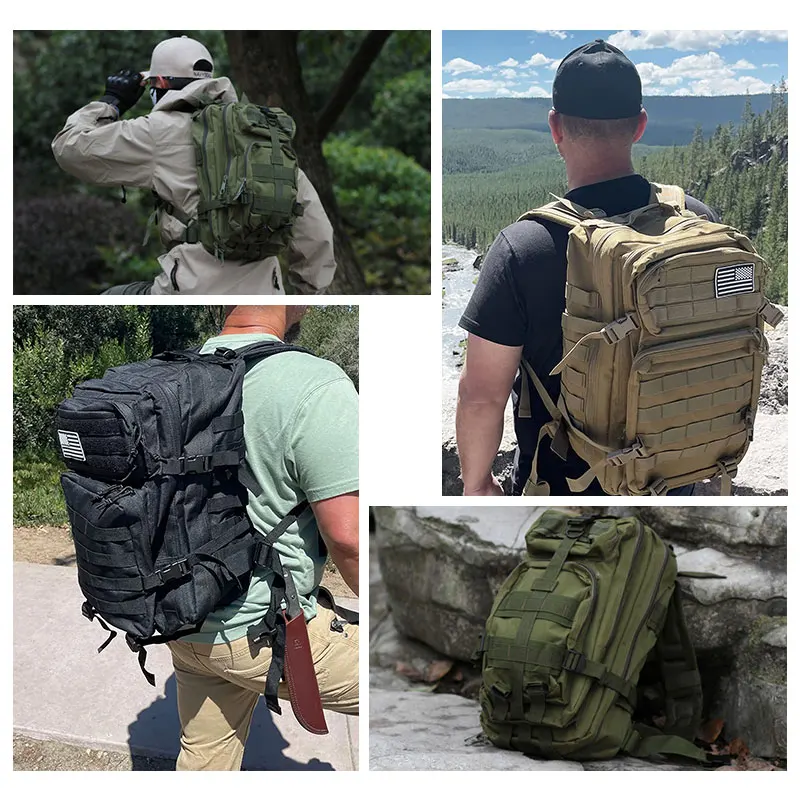 50L Tactical Backpack Men\'s Travel Large Capacity Rucksacks Men Waterproof Outdoor Sports Multi-functional Bags