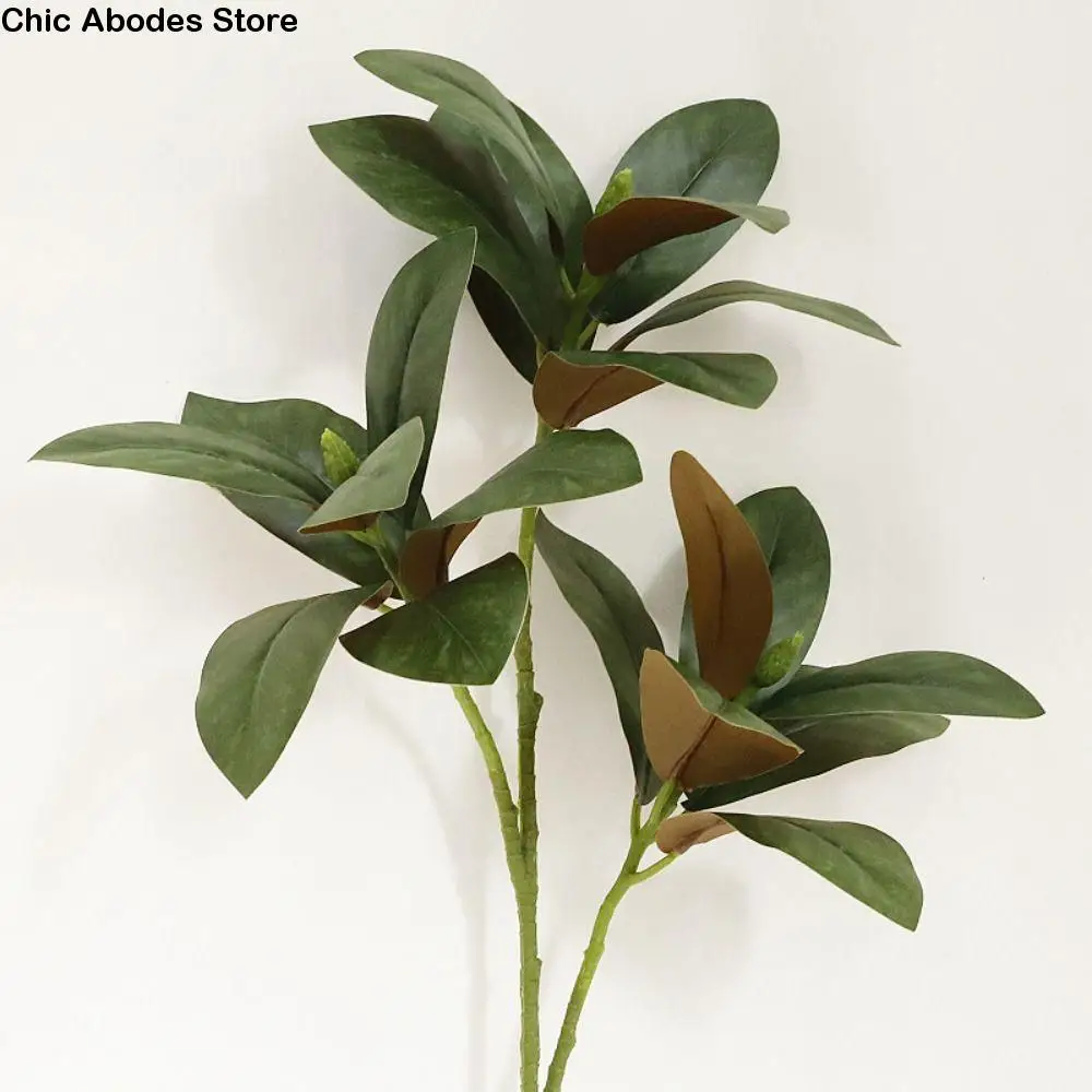 

75 см искусственное растение в виде листьев магнолии, большое реалистичное искусственное растение магнолии, ручная работа, настоящее прикосновение, имитация ветки дерева магнолии