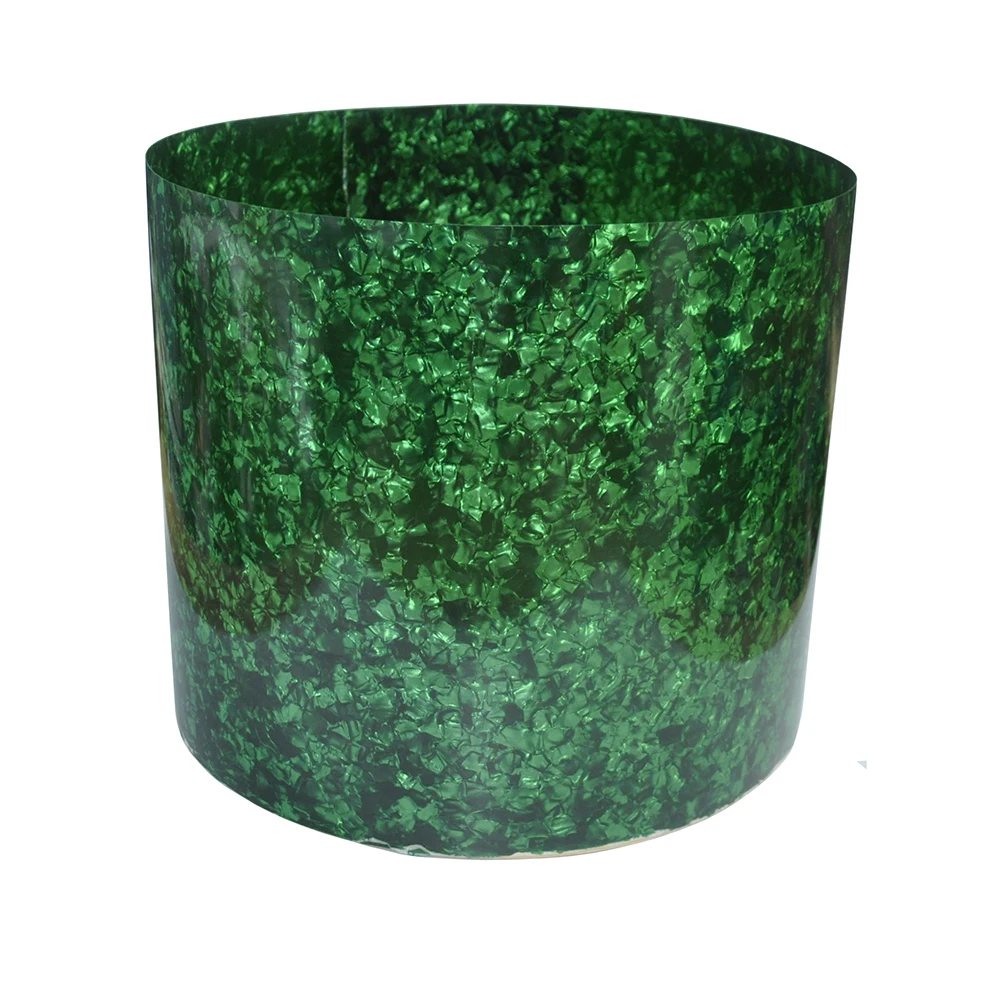 2Pcs Gauge 0.46mm Celluloid Sheet Drum Wrap Musical Instrument Deco Pearl Green 10x60\'\' and 16x60\'\'