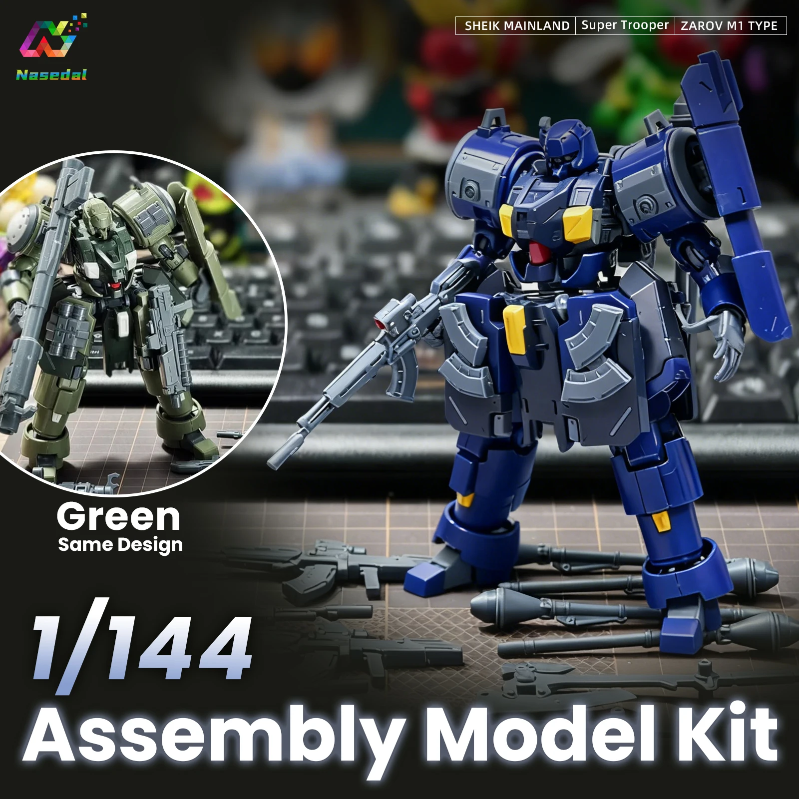 

SHEIK Mainland Super Trooper ZAROV M1 MARINE TYPE 1/144 Assembly Model Kit Action Figure Model Mecha Toy Boys Hobby Gift