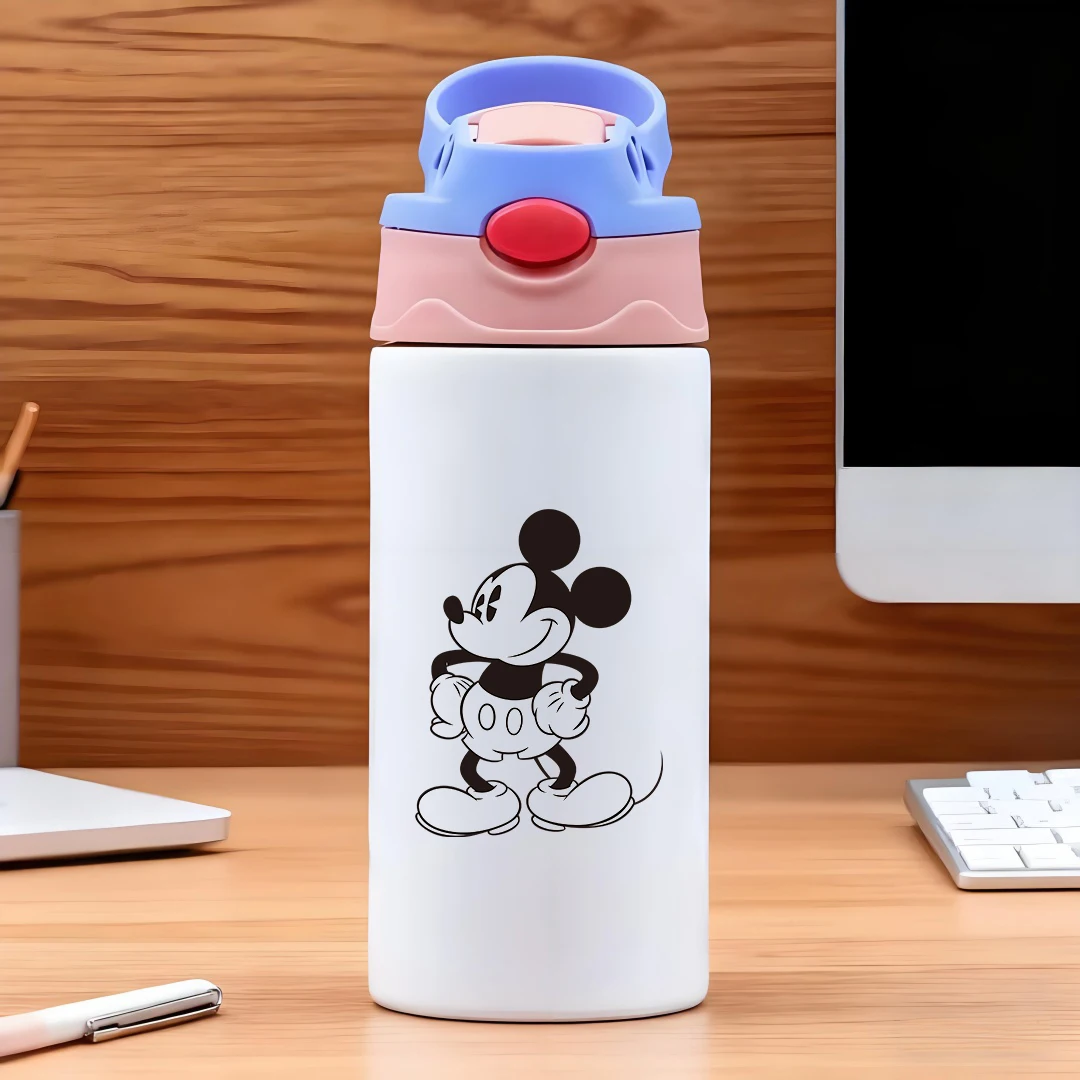 

Disney Mickey Mouse Classic Cartoon Design 304 Stainless Steel Cartoon Straw Cup Children's Water Cup New Year Gift