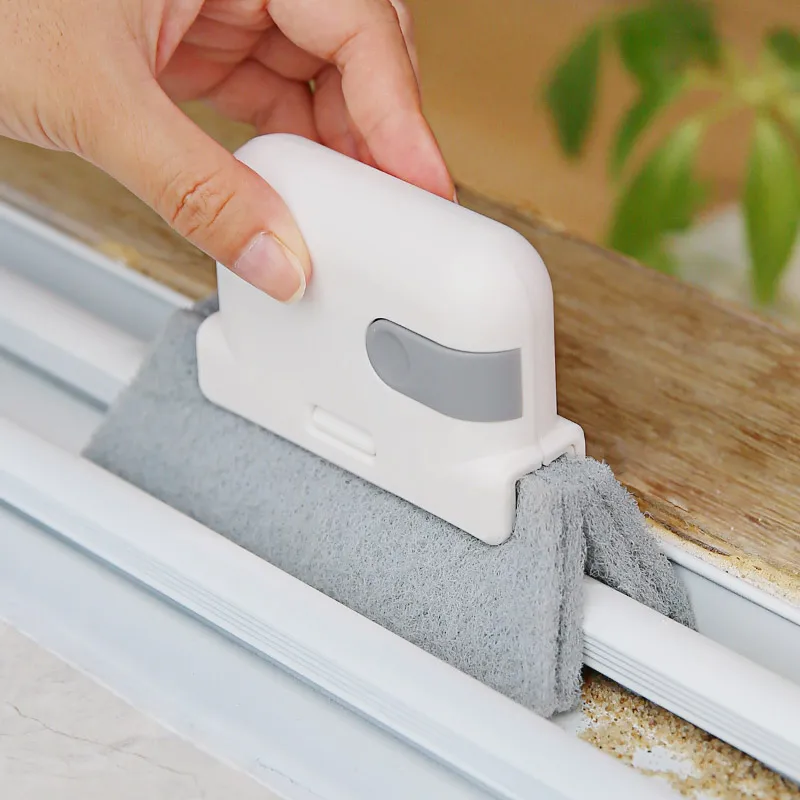 Window Groove Cleaning Tools Household Sliding Door Track Gap Cleaning Brush Kitchen Bathroom Window Slot Cleaner Scouring Cloth