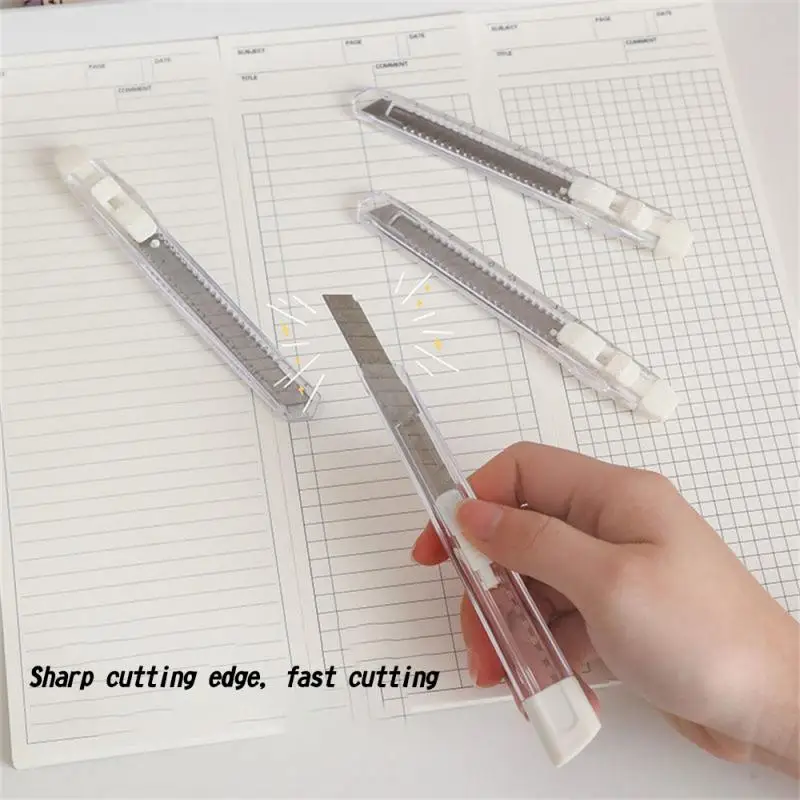 

1pcs Transparent Utility Knife Portable Sharp Box Cutter Envelope Opener For Office Paper Cutting Art Knife School Stationery