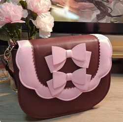 Lolita Bag Cute Sweet Bow Crossbody Bag Teenage Girls 2024 Autumn Japanese JK Uniform Shoulder Bags Elegant Kawaii Bolsa Сумка