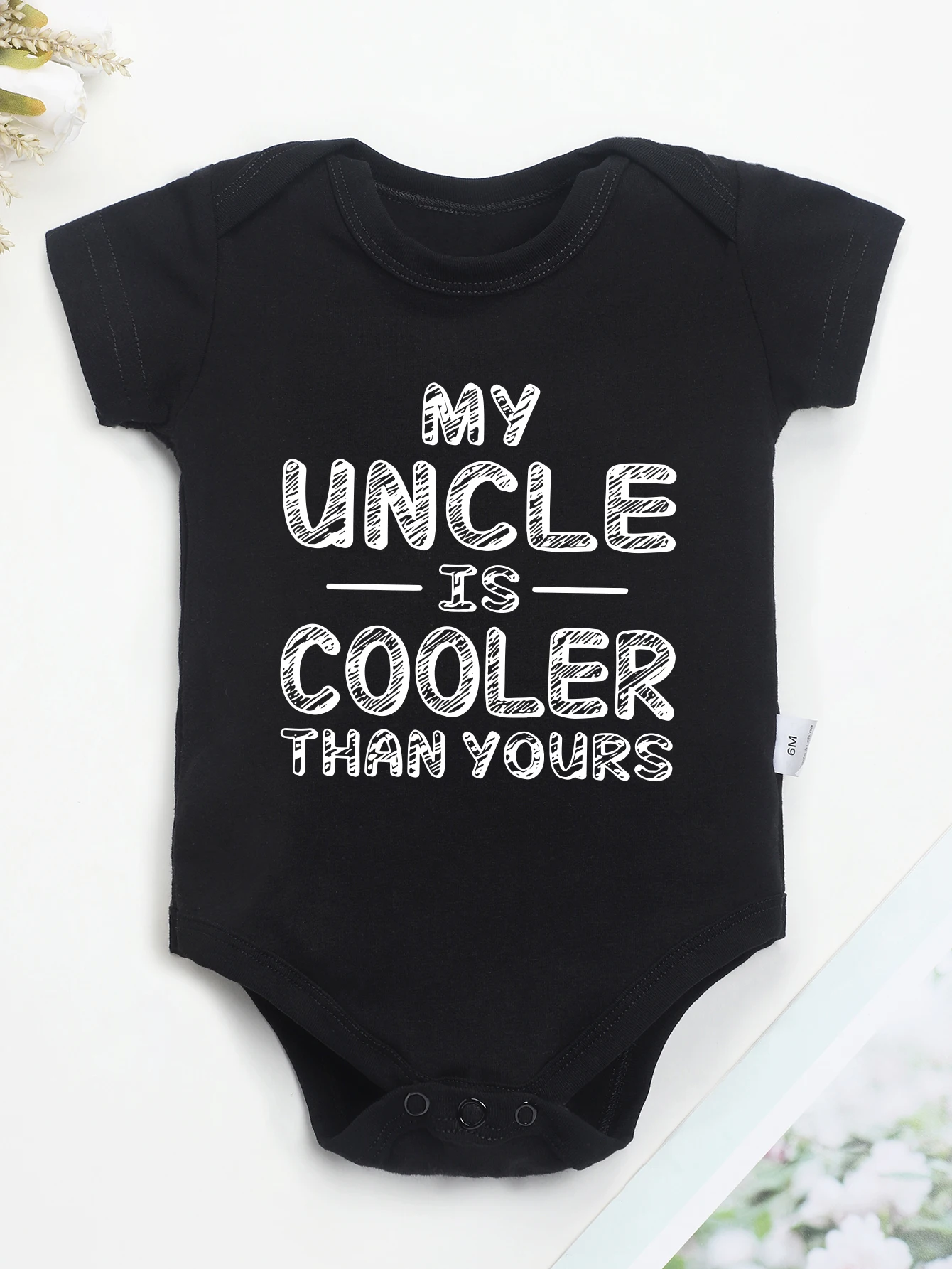 Cute Newborn Gift Cotton Baby Boys and Girls Clothes My Uncle Is Cooler Than Yours Print Funny Infant Onesie Fashion Streetwear