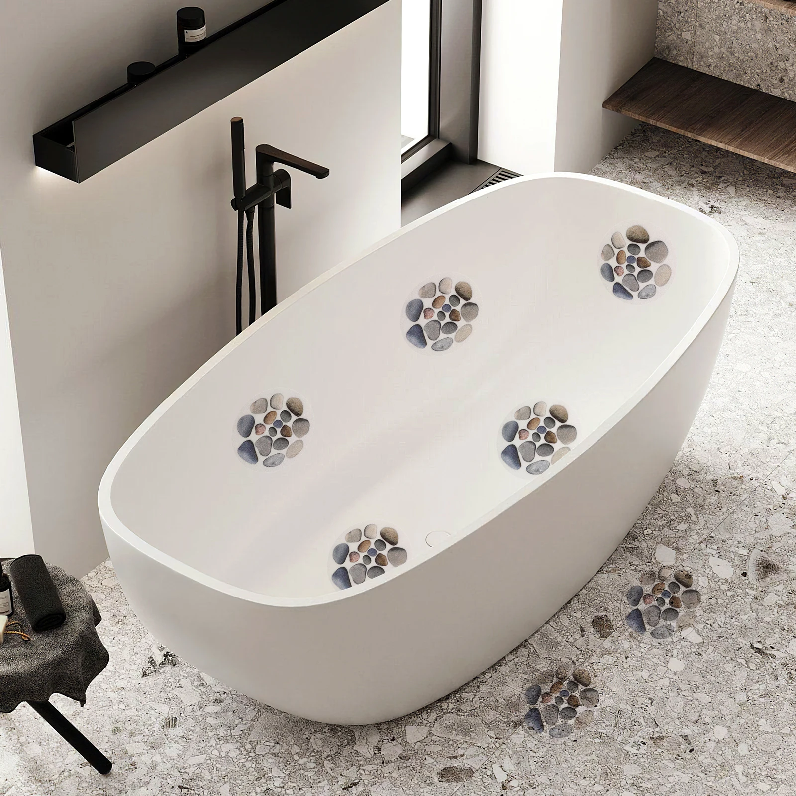 

8 Pcs Non-slip Mat Slip-resistant Stickers Bath Tub Adhesive S Cartoon Anti-slip Decals Antislip for Strips