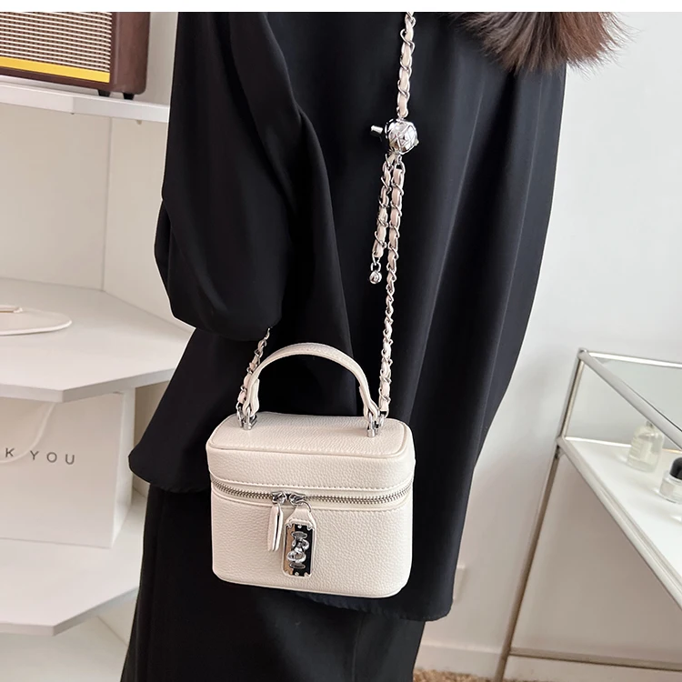 Summer Female Mini Mobile Phone Bags Box Square Handbags Fashion Chains PU Shoulder Crossbody Bag Elegant Ladies Bag Purse