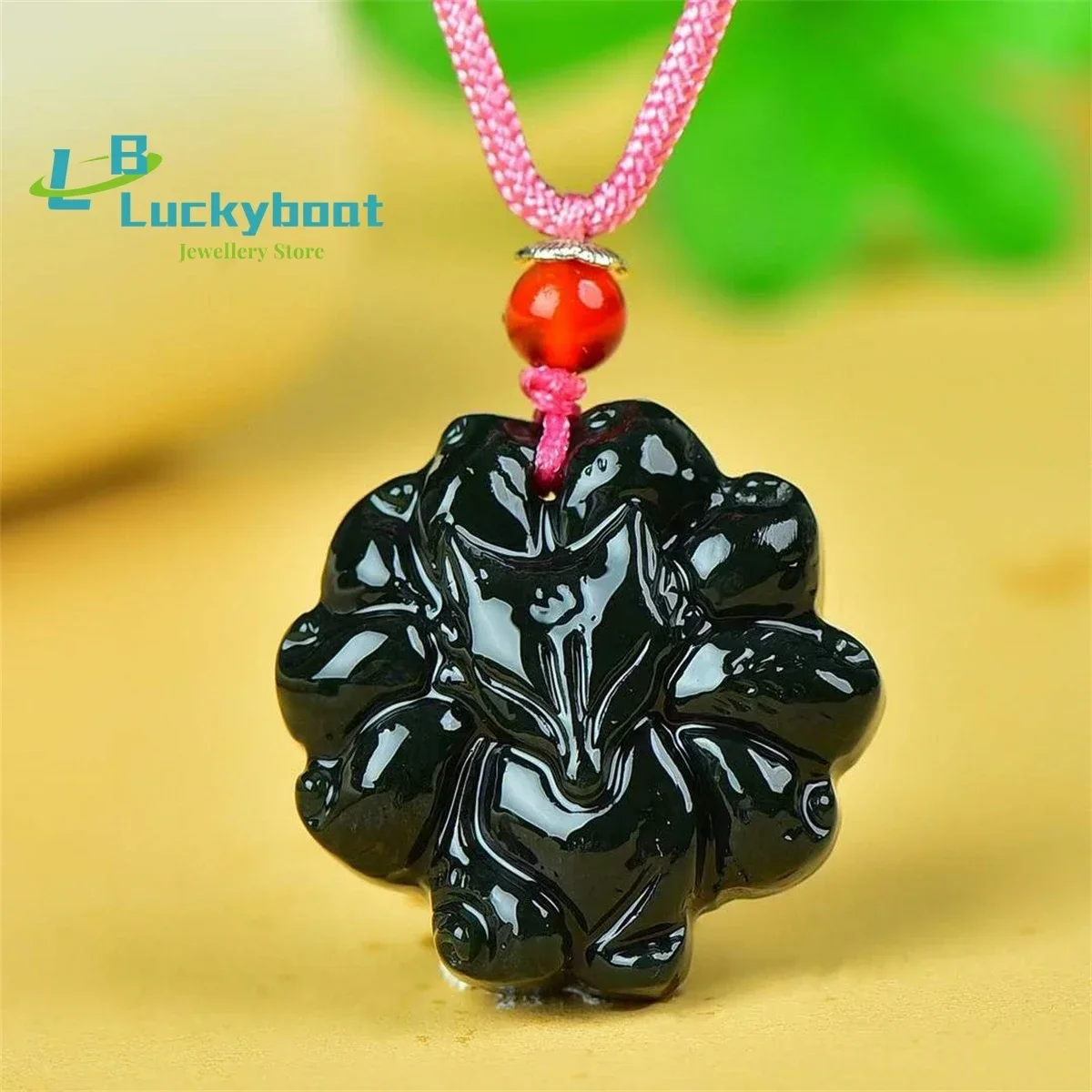 Natural Nine Tailed Fox Pendant Simple and Generous Personalized Versatile Retro Ethnic Style for Men and Women