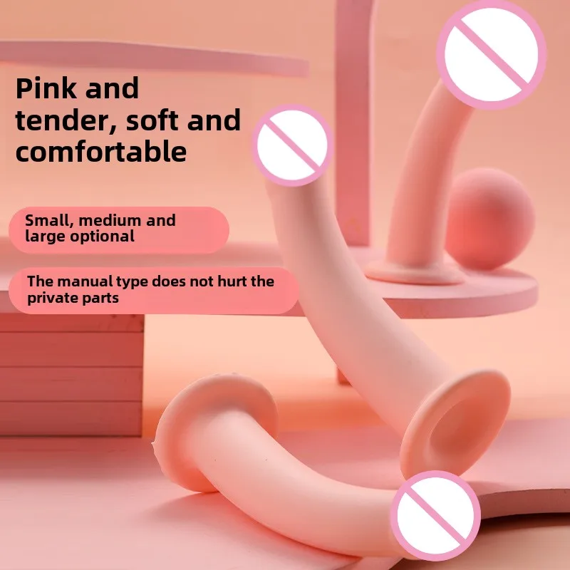 Simulation penis female masturbator super soft manual plug-in toy yin and anus dual-purpose couple sex products huge dildo