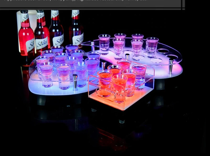 12 cups bar nightclub heart-shaped round display stand shot put display stand acrylic service tray