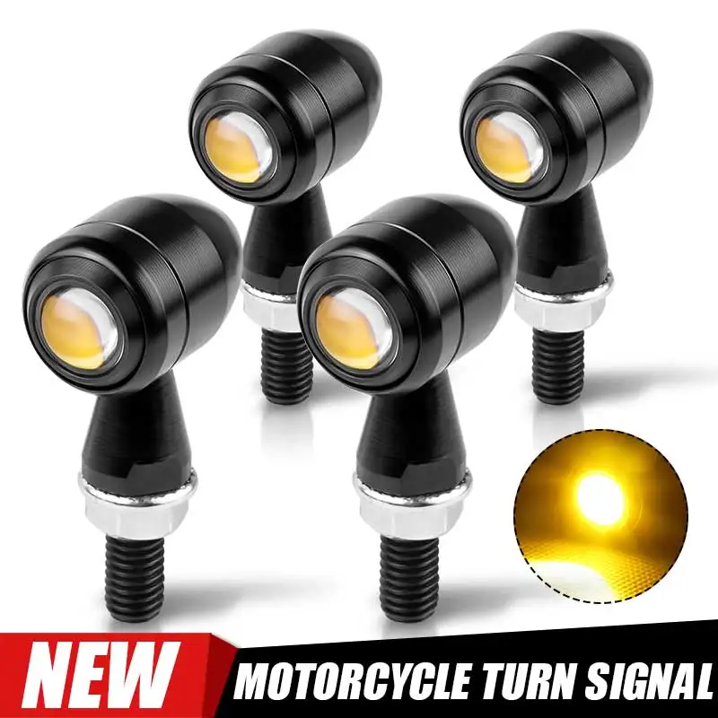 

Motorcycle led Turn Signal Light mini Bullet Moto Amber flashing Light Indicator led signal lamp for cafe racer for Honda 12V